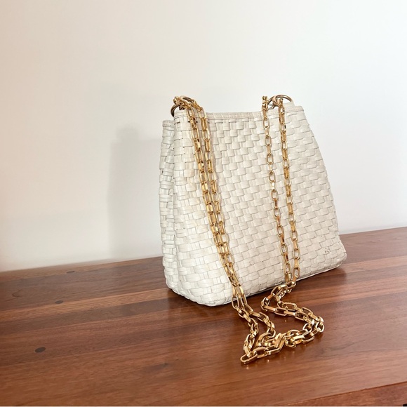 Vintage Leather Woven Cream Bag - Picture 4 of 10